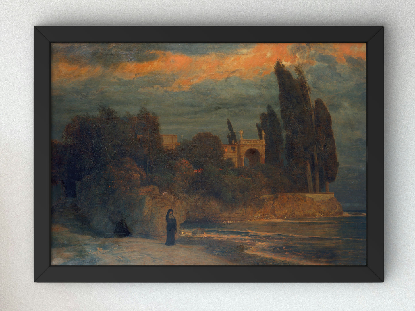 Villa by the Sea by Arnold Böcklin 1871, Wall Art Print, Fine Art Reproduction, Museum Quality Decor, Poster