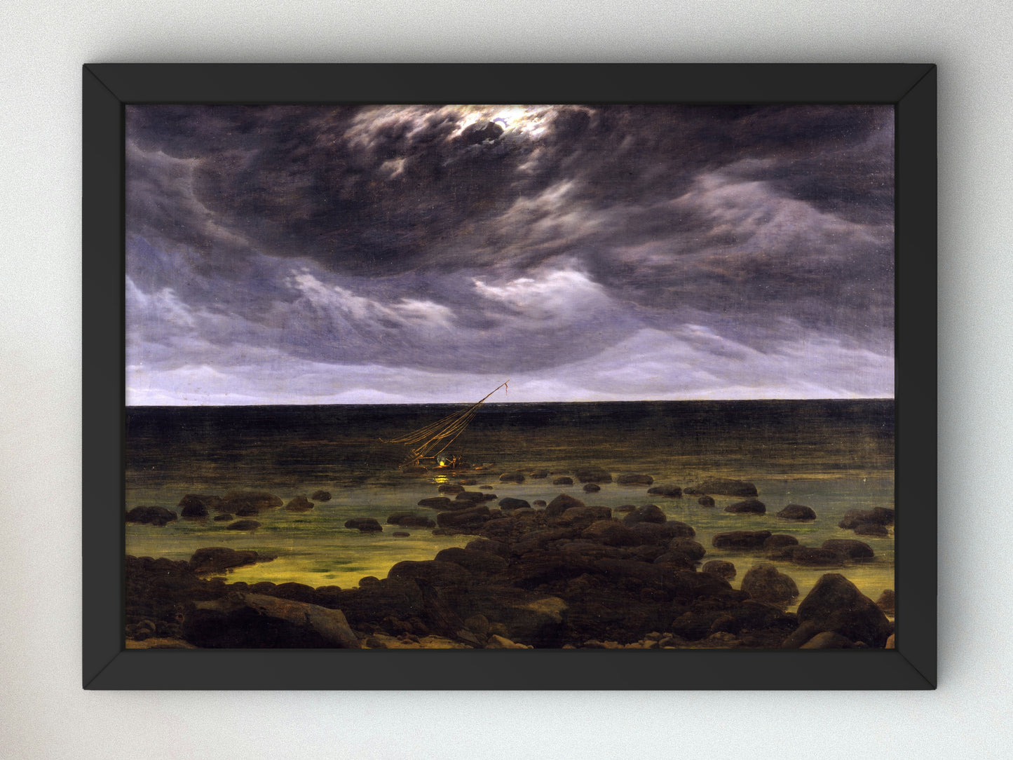 Sea Coast at Moonlight by Caspar David Friedrich 1830, Wall Art Print, Fine Art Reproduction, Museum Quality Decor, Poster