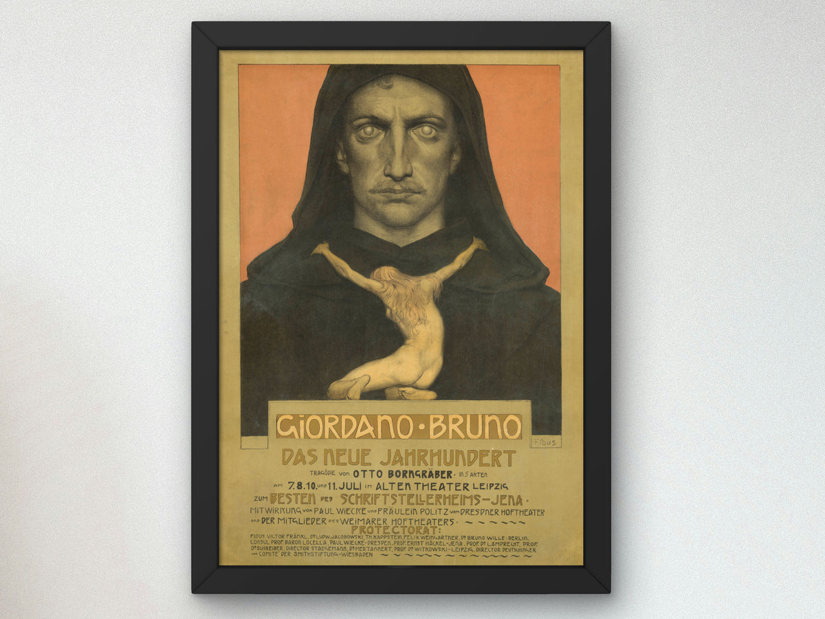 Giordano Bruno by Fidus (Hugo Höppener) 1902, Wall Art Print, Fine Art Reproduction, Museum Quality Decor, Poster