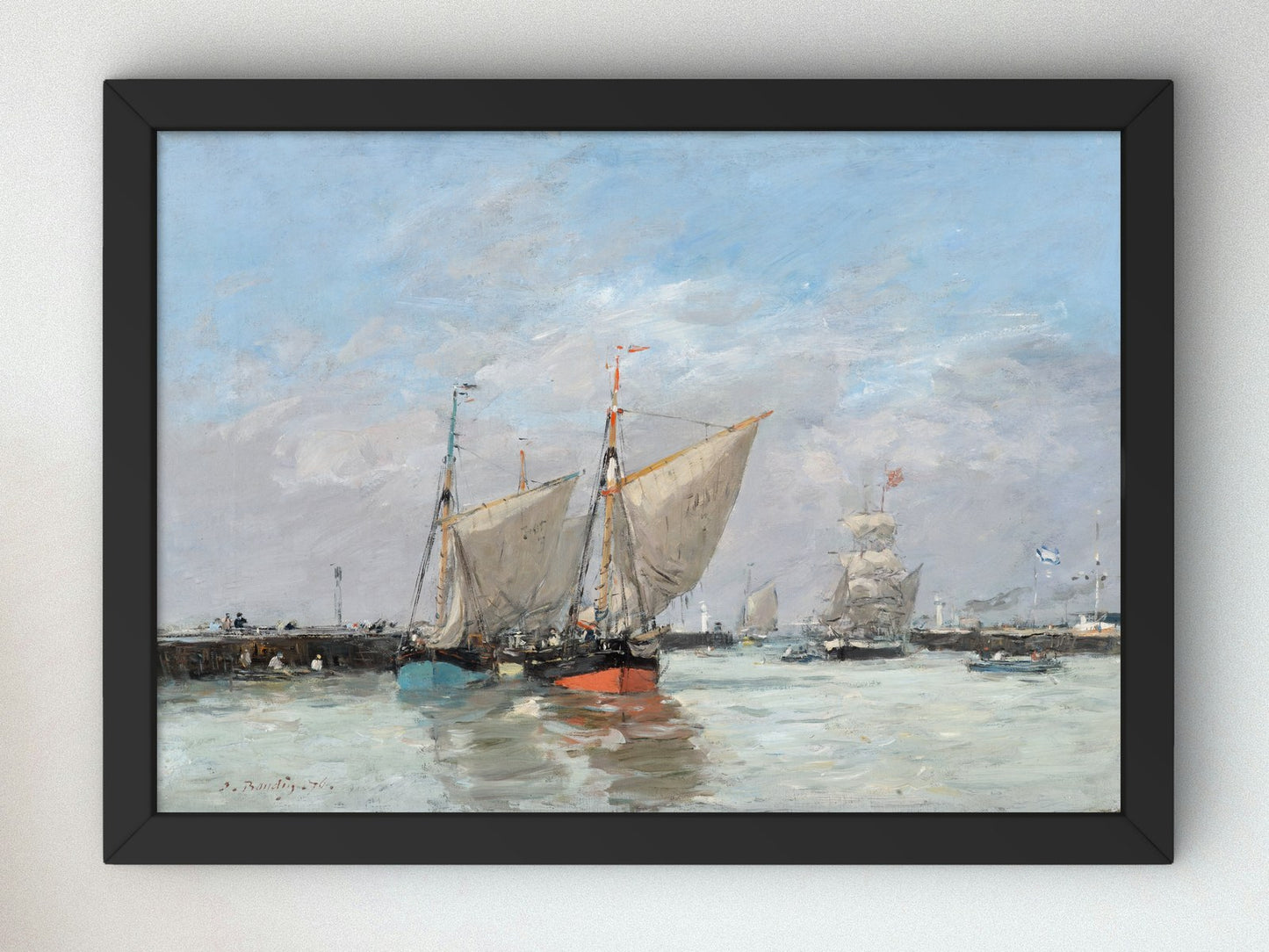 The Jetties High Tide Trouville by Eugène Boudin 1876, Wall Art Print, Fine Art Reproduction, Museum Quality Decor, Poster