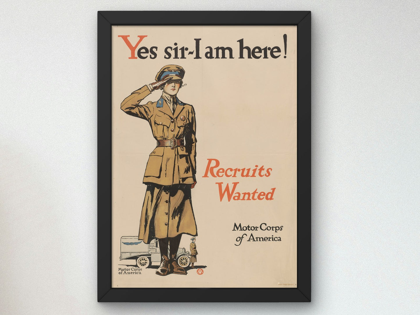 Yes Sir I Am Here Recruits Wanted by Edward Penfield 1918, Wall Art Print, Fine Art Reproduction, Museum Quality Decor, Poster