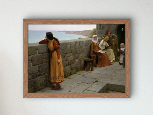 The Hostage by Edmund Blair Leighton 1912, Wall Art Print, Fine Art Reproduction, Museum Quality Decor, Poster