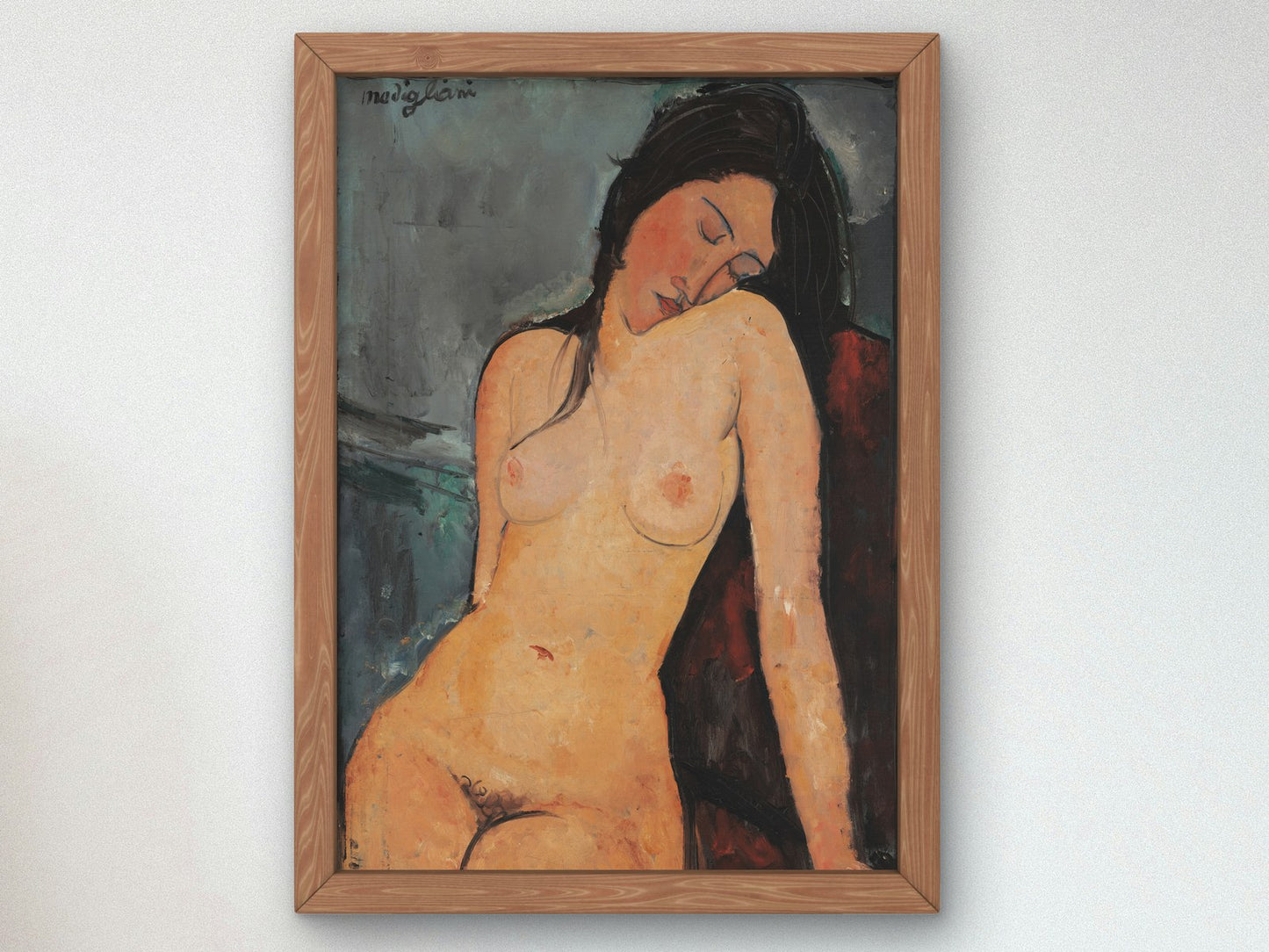 Female Nude by Amedeo Modigliani 1916, Wall Art Print, Fine Art Reproduction, Museum Quality Decor, Poster
