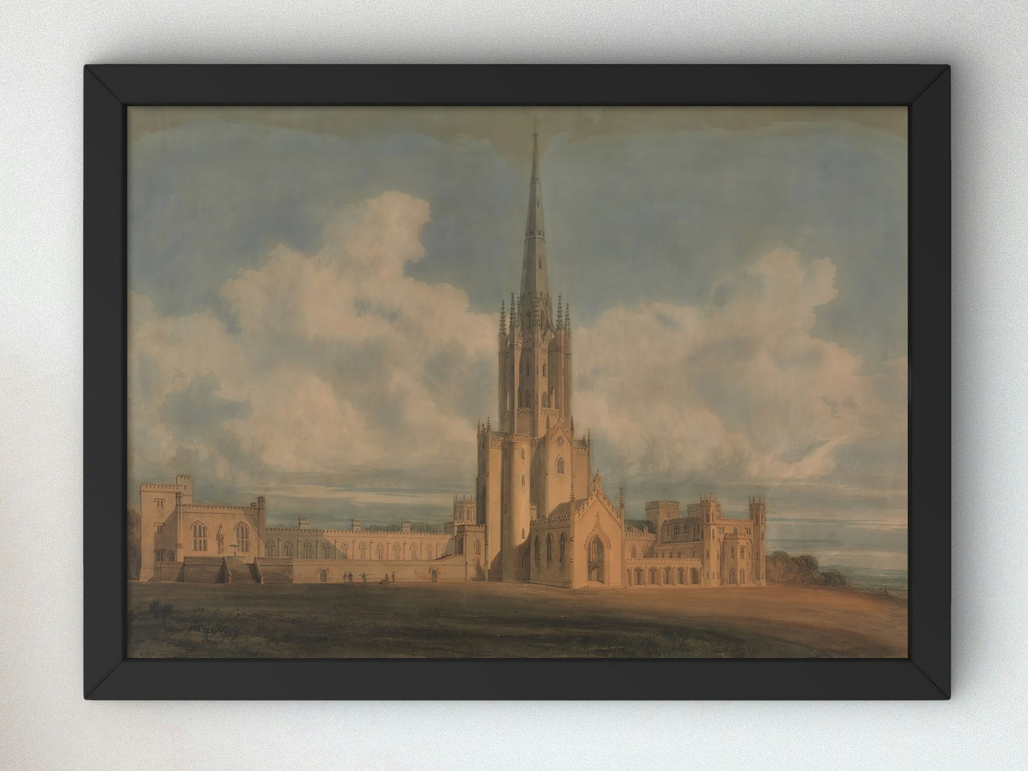 Projected Design for Fonthill Abbey Wiltshire by James Wyatt 1798, Wall Art Print, Fine Art Reproduction, Museum Quality Decor, Poster