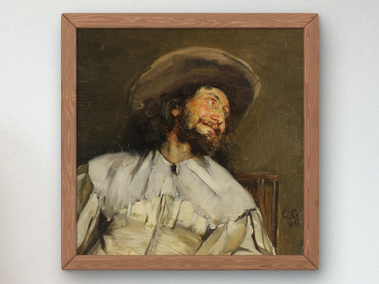 Portrait Study by Eduard Charlemont 1890, Wall Art Print, Fine Art Reproduction, Museum Quality Decor, Poster