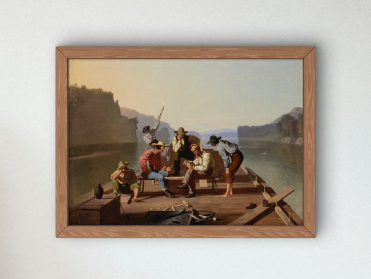 Raftsmen Playing Cards by George Caleb Bingham 1847, Wall Art Print, Fine Art Reproduction, Museum Quality Decor, Poster