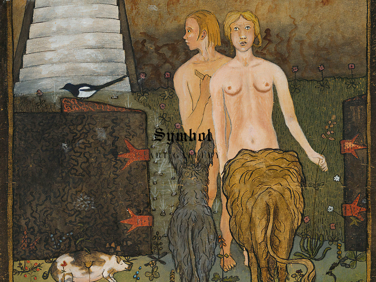 Adam and Eve by Hugo Simberg 1895, Wall Art Print, Fine Art Reproduction, Museum Quality Decor, Poster