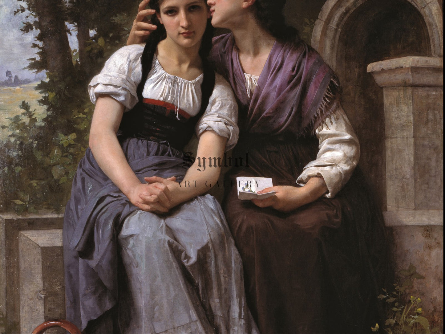 La Confidence by Elizabeth Jane Gardner 1880, Wall Art Print, Fine Art Reproduction, Museum Quality Decor, Poster