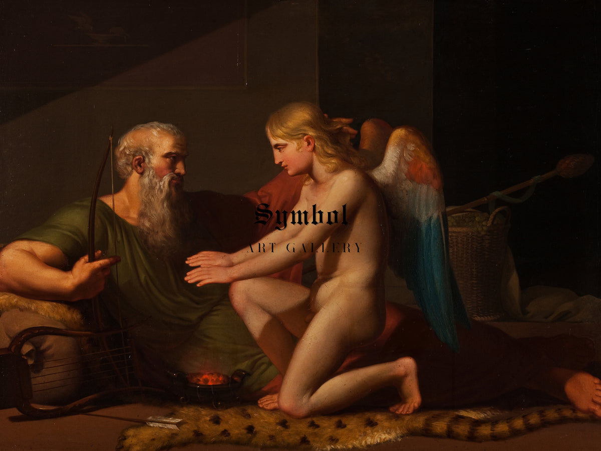 Cupid Received by Anacreon by C.F. Høyer 1806, Wall Art Print, Fine Art Reproduction, Museum Quality Decor, Poster