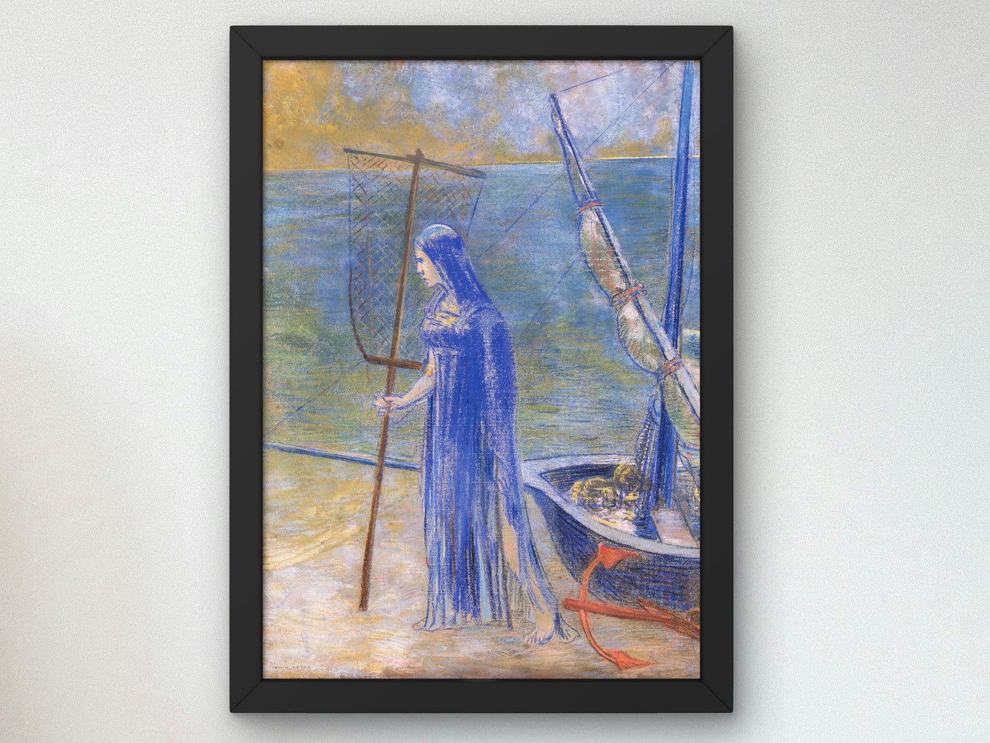 La Pecheuse by Odilon Redon 1893, Wall Art Print, Fine Art Reproduction, Museum Quality Decor, Poster