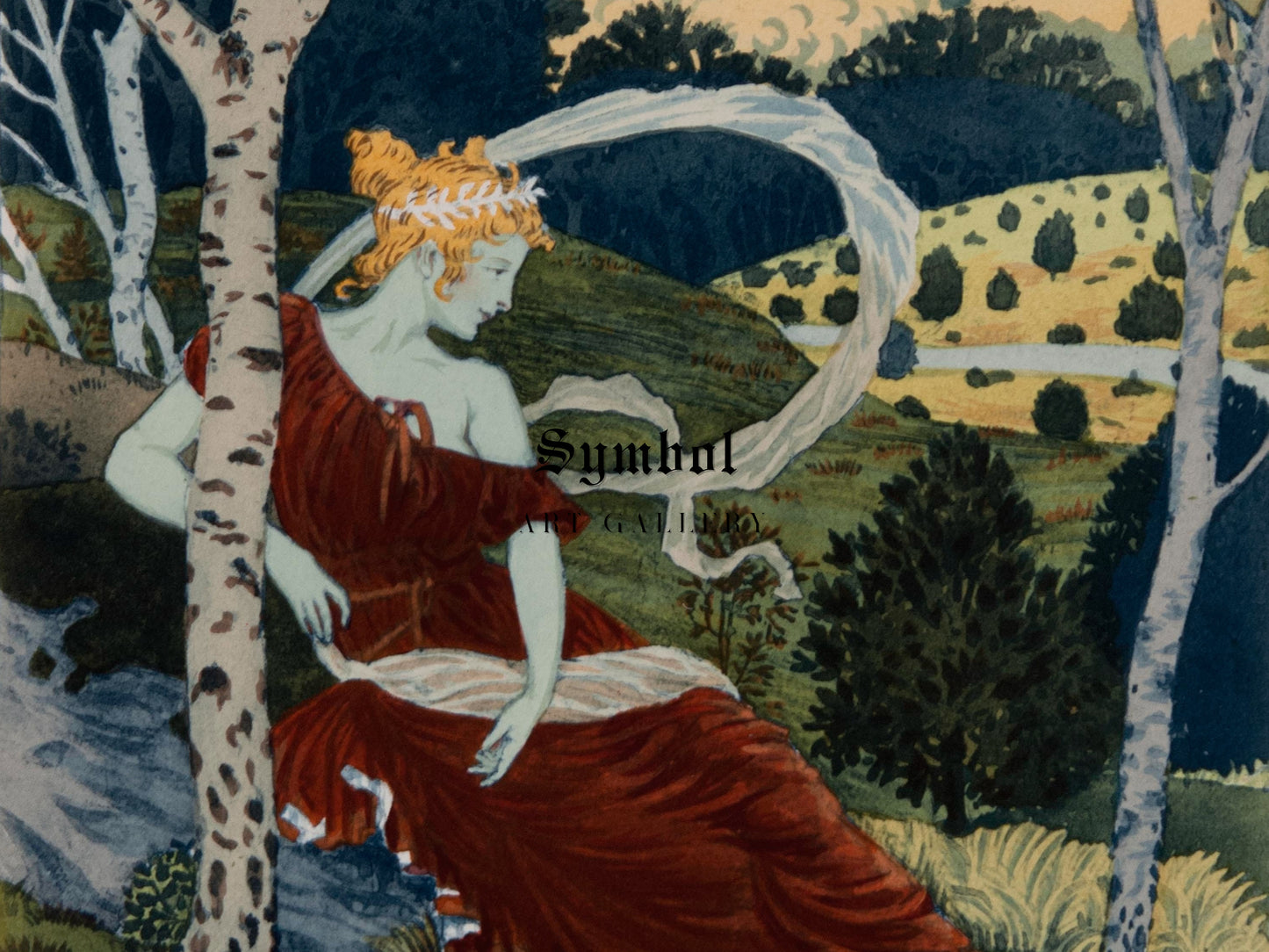 In the Forest by Eugène Grasset 1898, Wall Art Print, Fine Art Reproduction, Museum Quality Decor, Poster