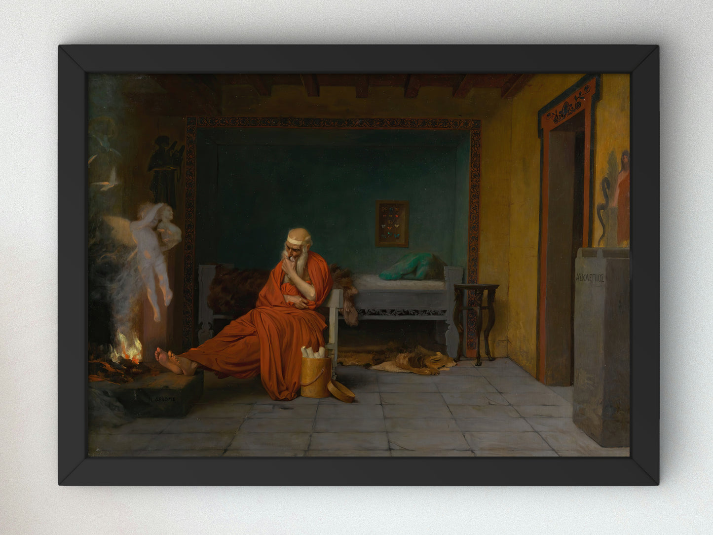 The Poet Dreams of Cupid By the Fire by Jean Léon Gérôme, Wall Art Print, Fine Art Reproduction, Museum Quality Decor, Poster