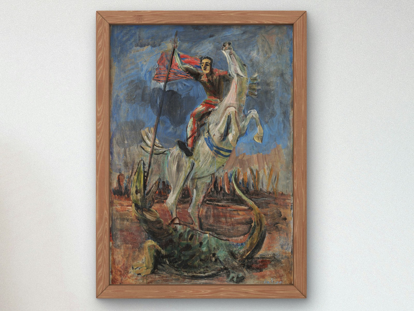 Saint George by Ernesto de Fiori 1942, Wall Art Print, Fine Art Reproduction, Museum Quality Decor, Poster