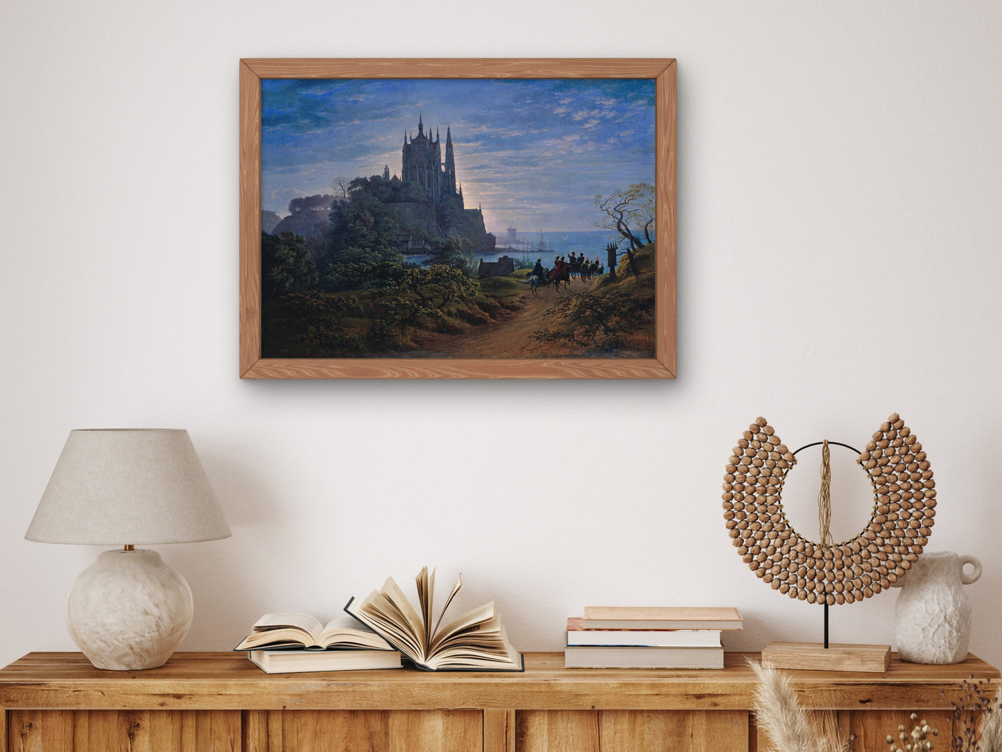 Gothic Church on a Rock by the Sea by Karl Friedrich Schinkel 1815, Wall Art Print, Fine Art Reproduction, Museum Quality Decor, Poster
