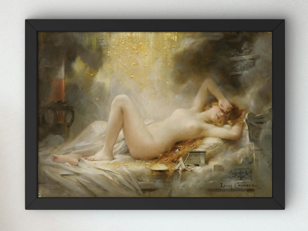 Danae by Léon François Comerre 1876, Wall Art Print, Fine Art Reproduction, Museum Quality Decor, Poster