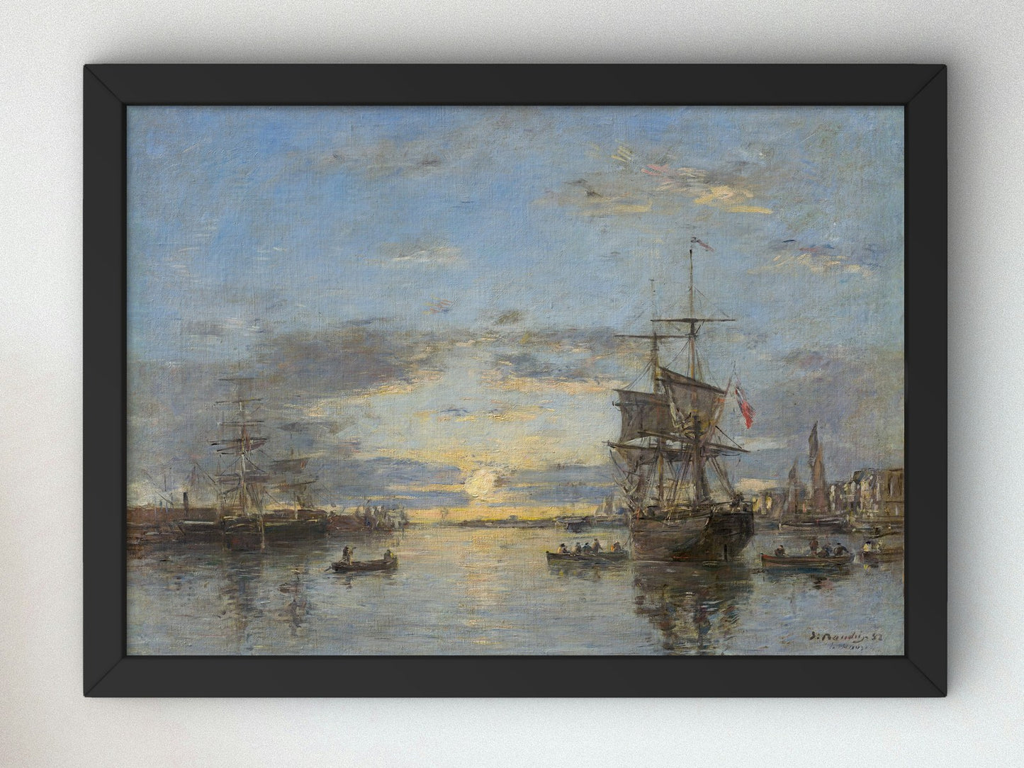 The Outer Harbor at Sunset by Eugène Boudin 1882, Wall Art Print, Fine Art Reproduction, Museum Quality Decor, Poster