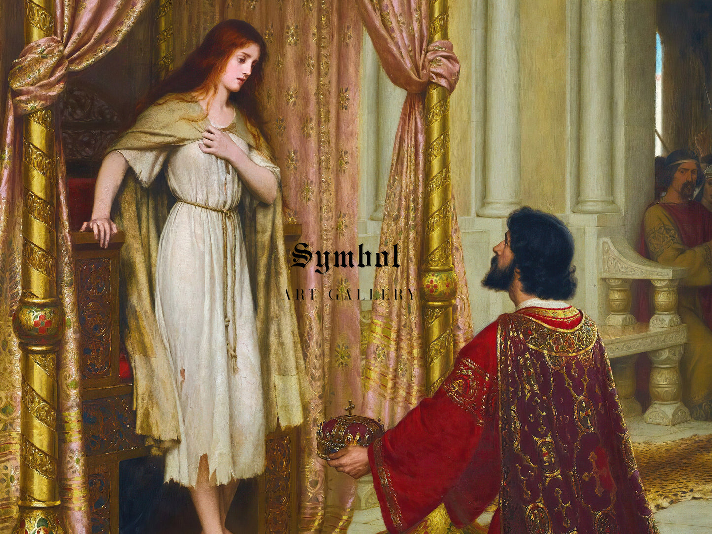 A King and a Beggar Maid by Edmund Blair Leighton 1898, Wall Art Print, Fine Art Reproduction, Museum Quality Decor, Poster