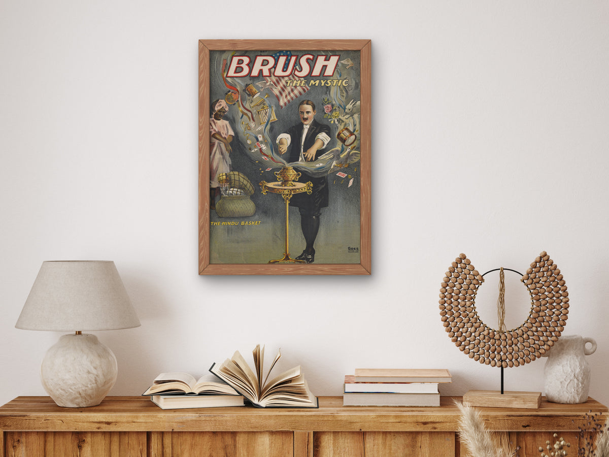 Brush the Mystic The Hindu Basket by Goes Lithography Company 1920, Wall Art Print, Fine Art Reproduction, Museum Quality Decor, Poster