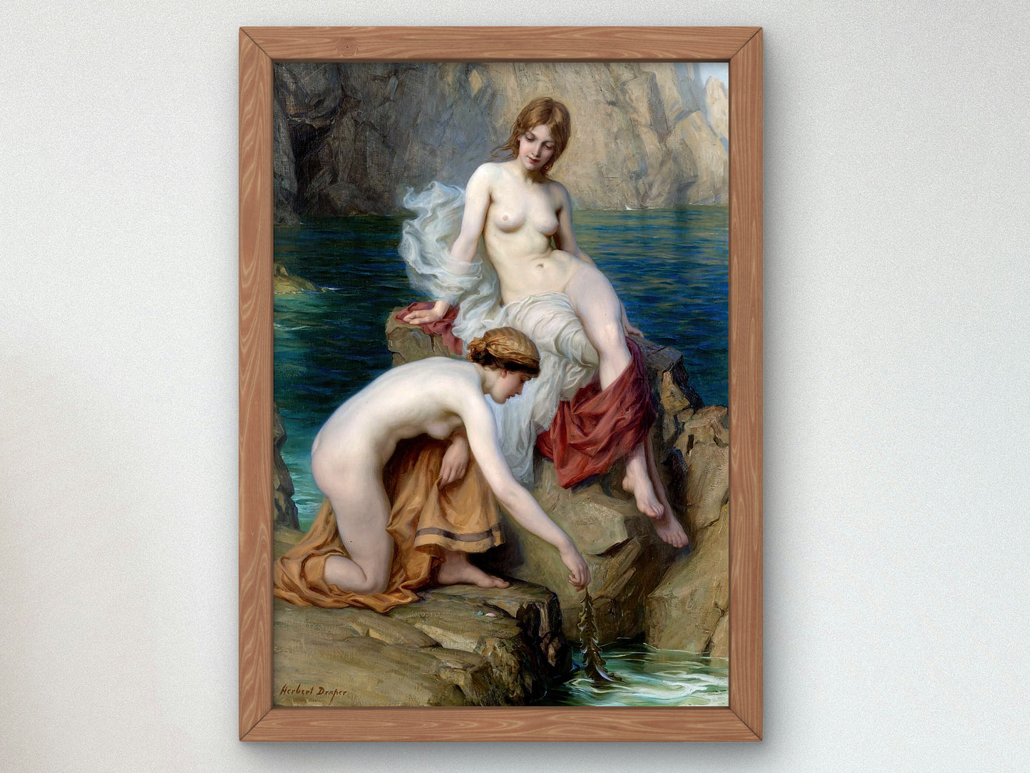 By Summer Seas by Herbert James Draper 1912, Wall Art Print, Fine Art Reproduction, Museum Quality Decor, Poster