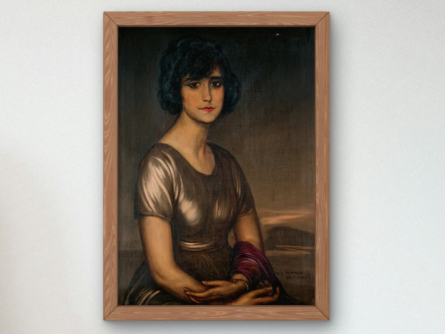 Portrait of a Young Lady by Julio Romero de Torres, Wall Art Print, Fine Art Reproduction, Museum Quality Decor, Poster
