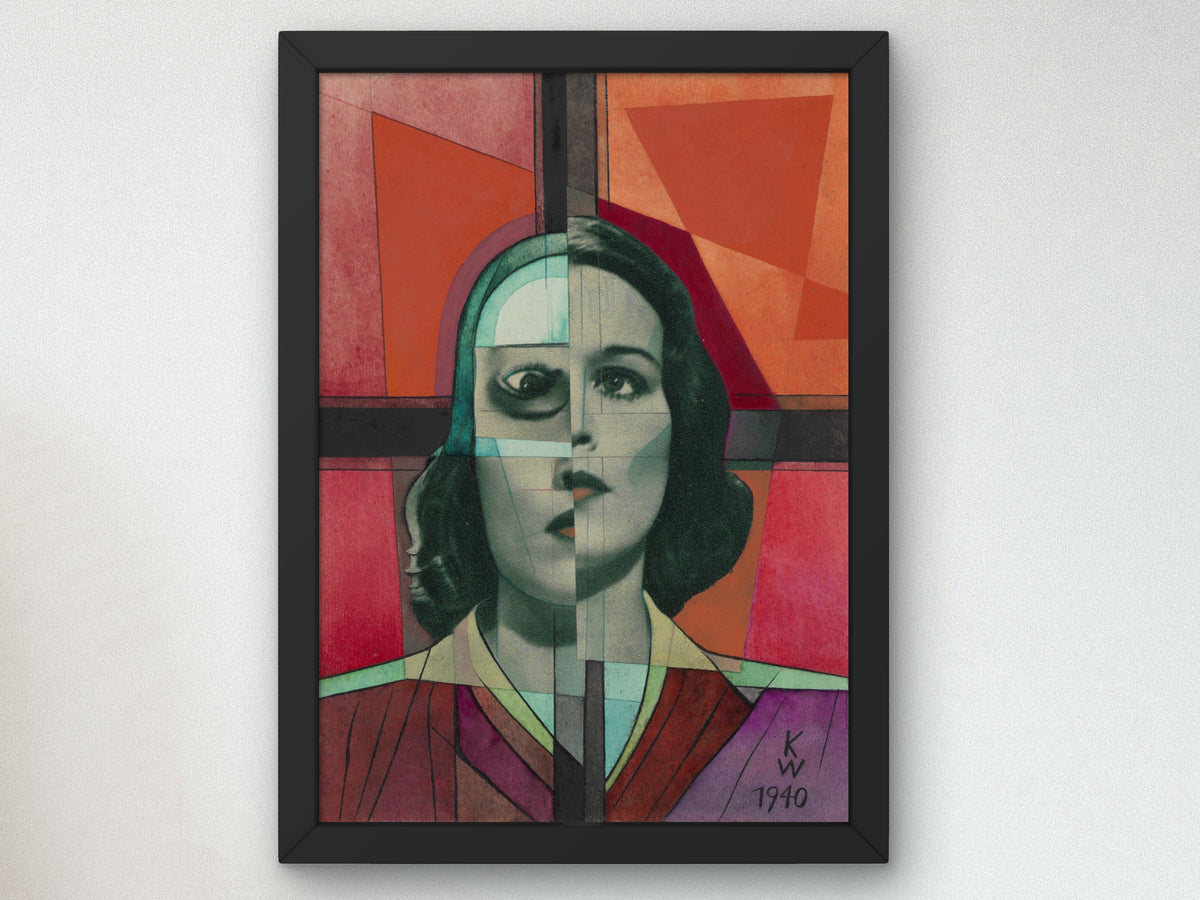 Untitled Collage II by Karl Wiener 1940, Wall Art Print, Fine Art Reproduction, Museum Quality Decor, Poster