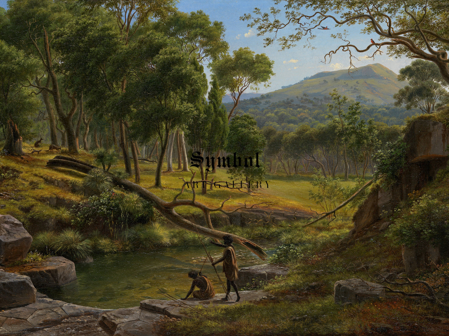 Warrenheip Hills near Ballarat by Eugene von Guérard 1854, Wall Art Print, Fine Art Reproduction, Museum Quality Decor, Poster
