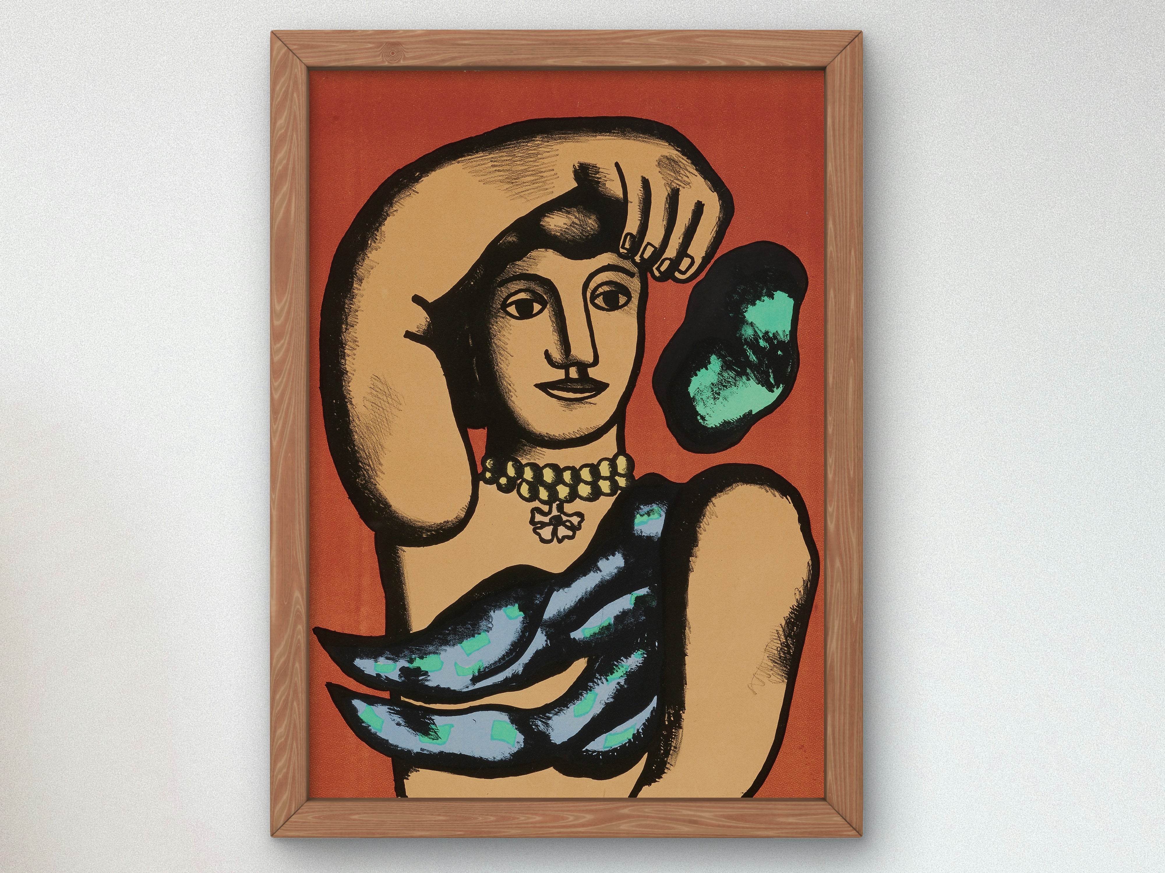 Leger、MONDE、希少画集画、新品額装付 Fernand Leger、FEMMES ACROBATES、希少画集画 Marie the Acrobat by
