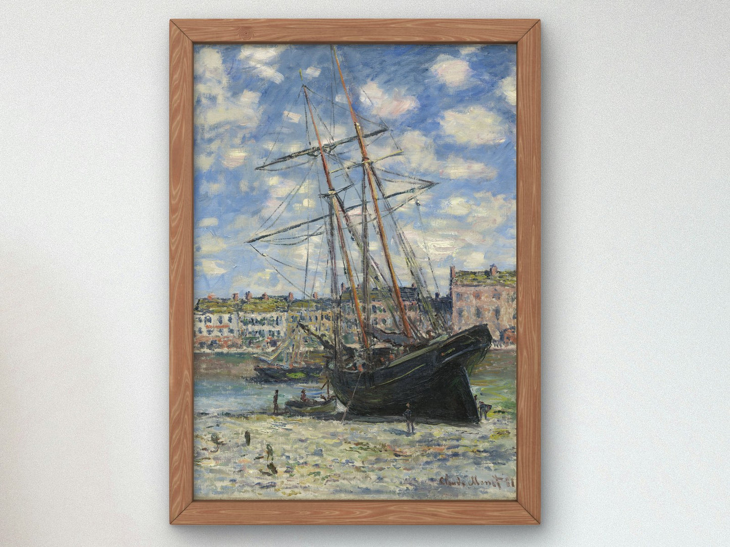 Boat Lying at Low Tide by Claude Monet 1881, Wall Art Print, Fine Art Reproduction, Museum Quality Decor, Poster