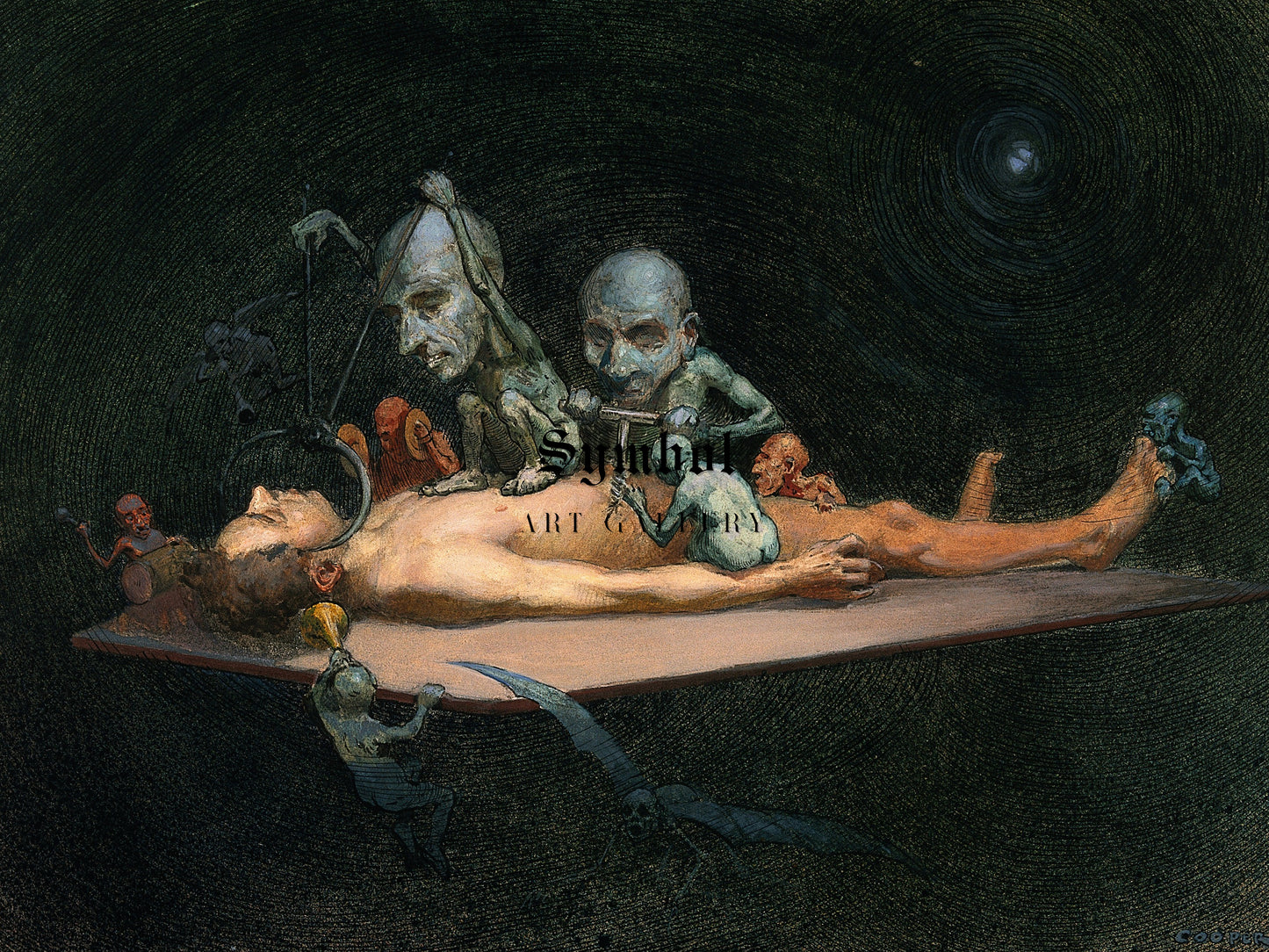 An Unconscious Naked Man Wellcome by Richard Tennant Cooper 1910, Wall Art Print, Fine Art Reproduction, Museum Quality Decor, Poster