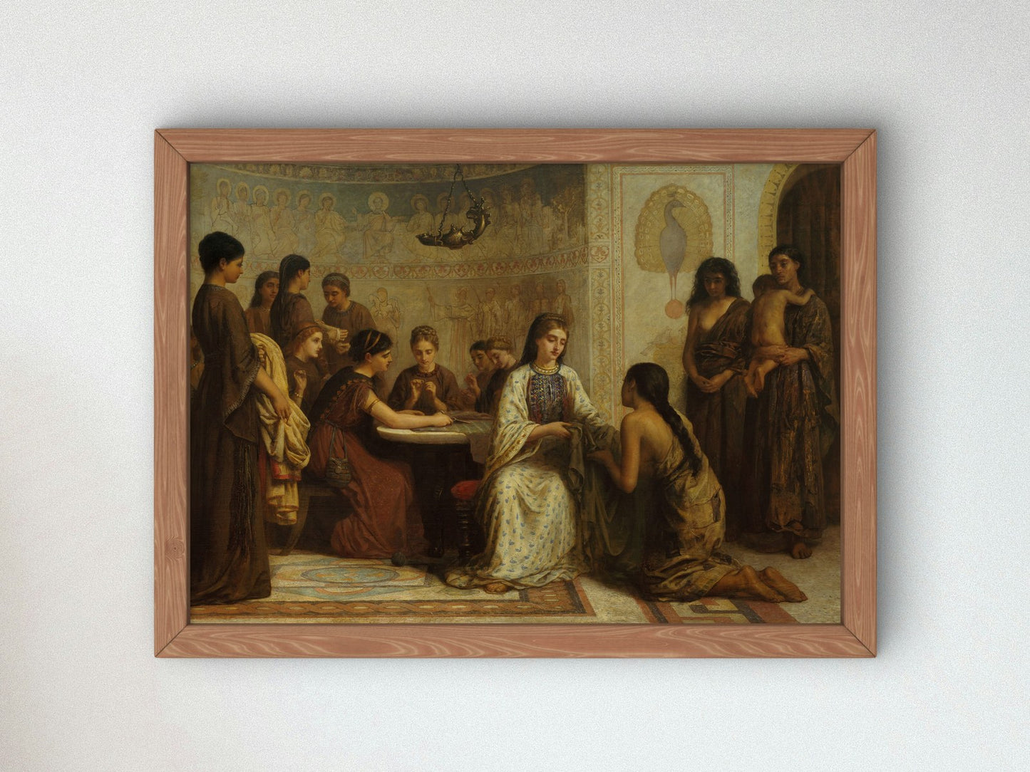 Dorcas Meeting in the 6th Century by Edwin Long 1873, Wall Art Print, Fine Art Reproduction, Museum Quality Decor, Poster