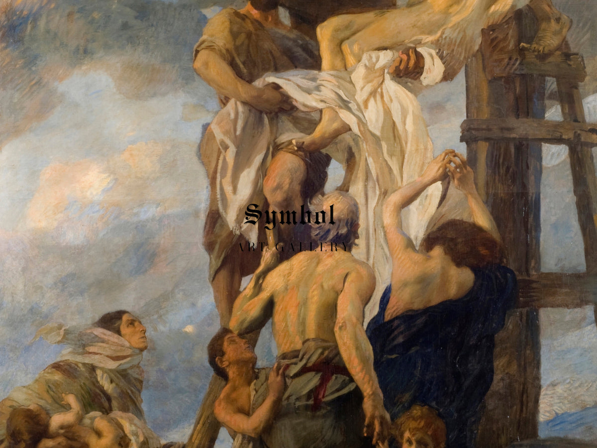 Descent from the Cross by Ettore Tito 1911, Wall Art Print, Fine Art Reproduction, Museum Quality Decor, Poster