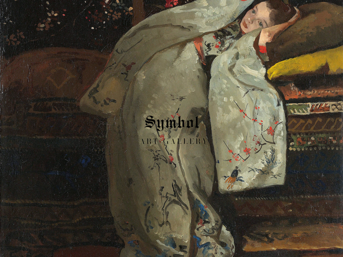 Girl in a White Kimono by George Hendrik Breitner 1894, Wall Art Print, Fine Art Reproduction, Museum Quality Decor, Poster