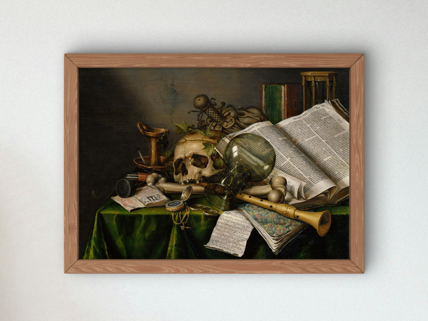 Vanitas Still Life with Books and Manuscripts and a Skull by Edwaert Collier 1663, Wall Art Print, Fine Art Reproduction, Museum Quality