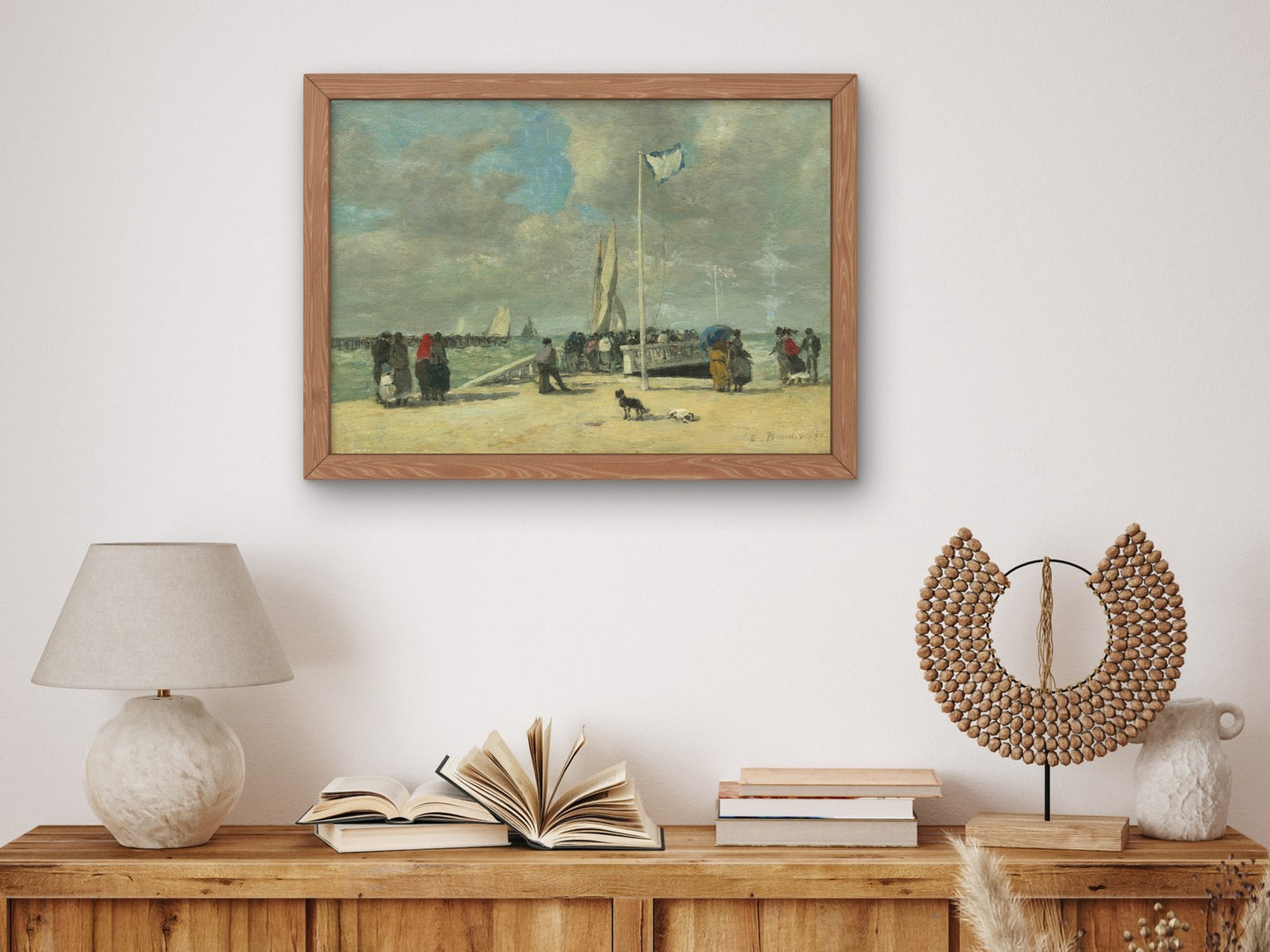 On the Jetty by Eugène Boudin 1869, Wall Art Print, Fine Art Reproduction, Museum Quality Decor, Poster