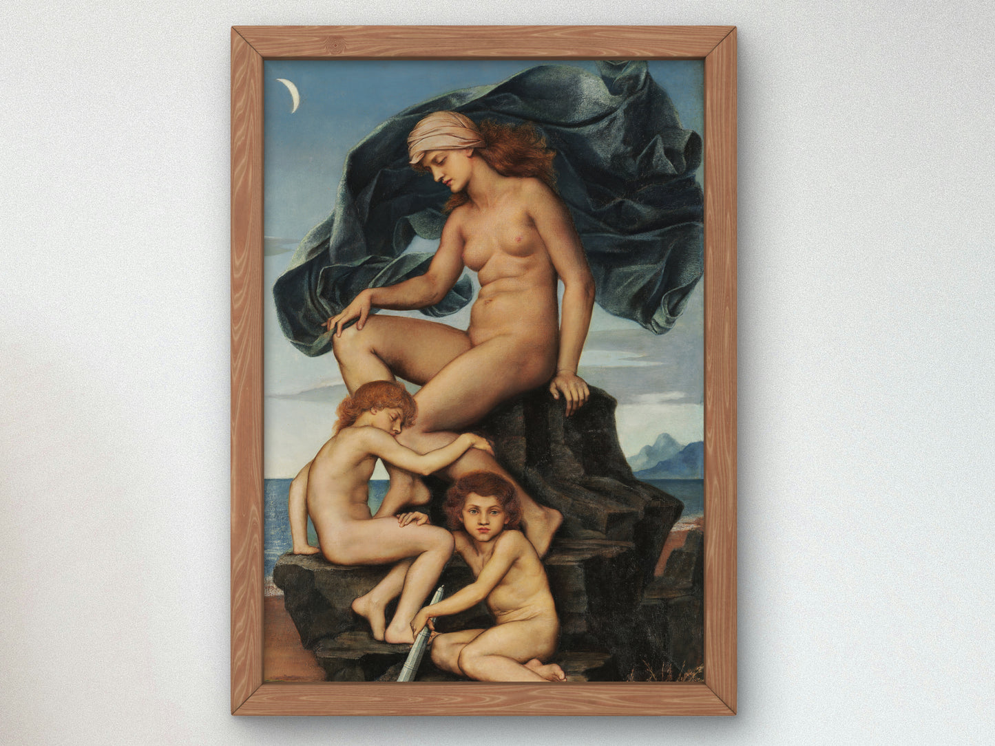 Sleep and Death The Children of the Night by Evelyn De Morgan 1904, Wall Art Print, Fine Art Reproduction, Museum Quality Decor, Poster