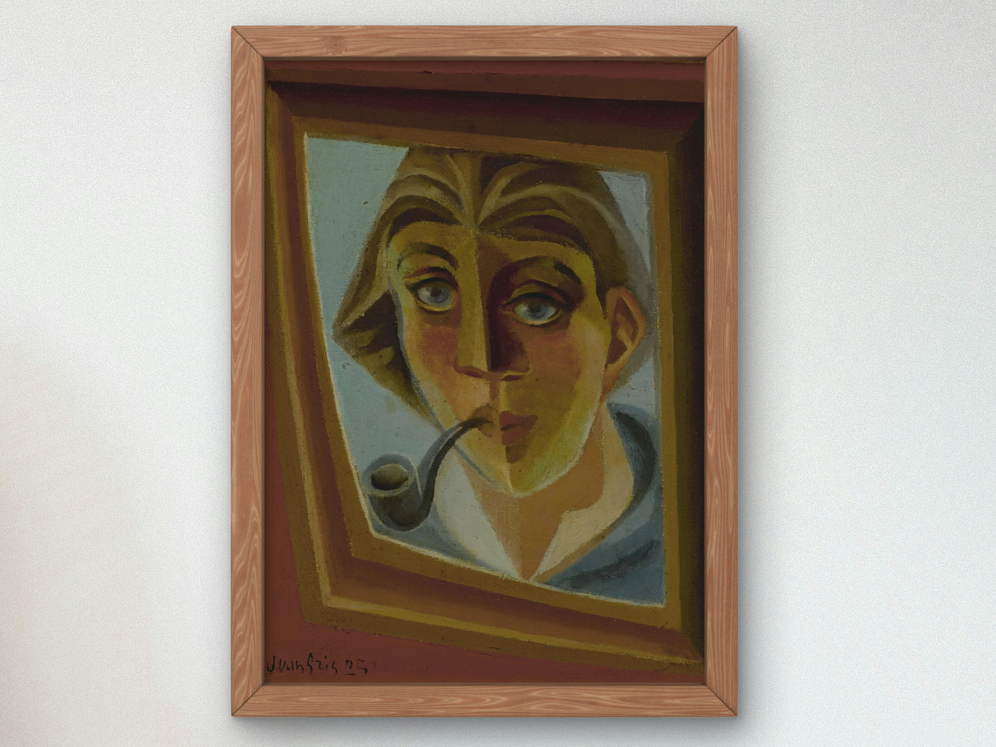 Man with a Pipe by Juan Gris 1925, Wall Art Print, Fine Art Reproduction, Museum Quality Decor, Poster