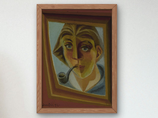 Man with a Pipe by Juan Gris 1925, Wall Art Print, Fine Art Reproduction, Museum Quality Decor, Poster