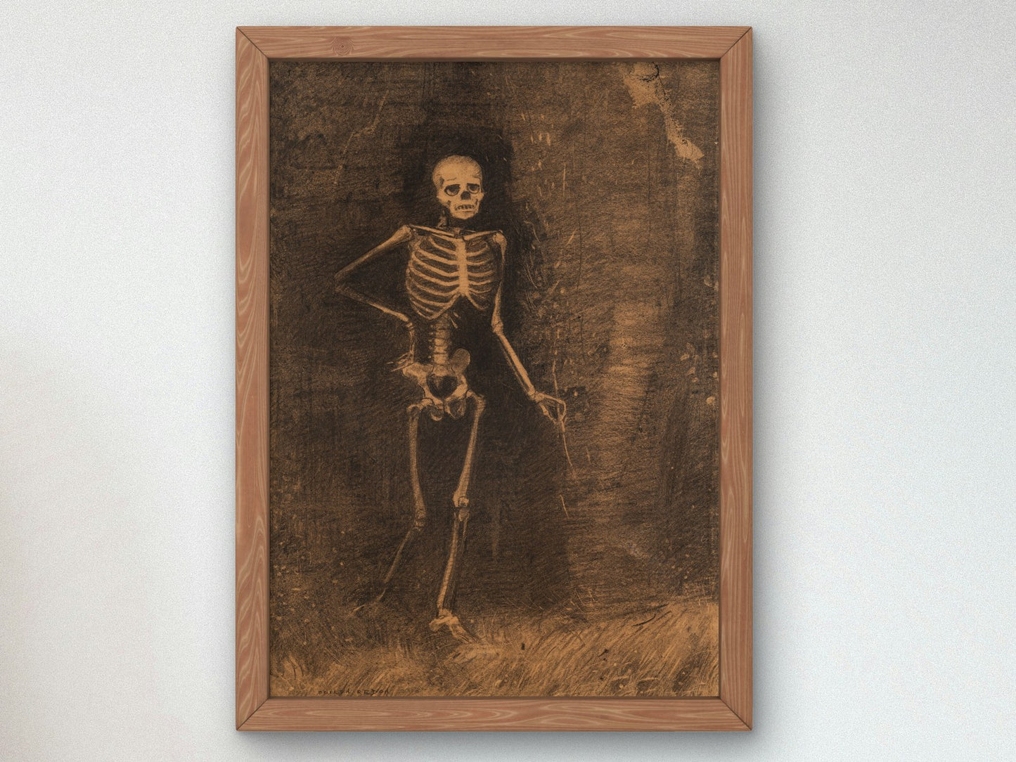 The Skeleton by Odilon Redon 1880, Wall Art Print, Fine Art Reproduction, Museum Quality Decor, Poster