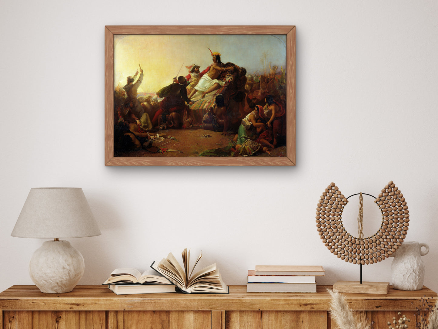 Pizarro Seizing the Inca of Peru by John Everett Millais 1846, Wall Art Print, Fine Art Reproduction, Museum Quality Decor, Poster
