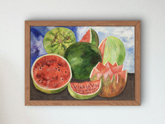 Viva la Vida by Frida Kahlo 1954, Wall Art Print, Fine Art Reproduction, Museum Quality Decor, Poster