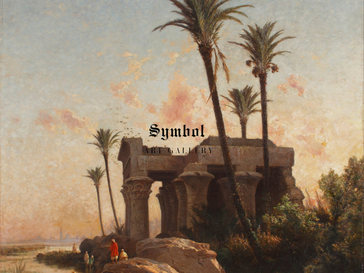 Egyptian Landscape by Carlos de Haes 1883, Wall Art Print, Fine Art Reproduction, Museum Quality Decor, Poster