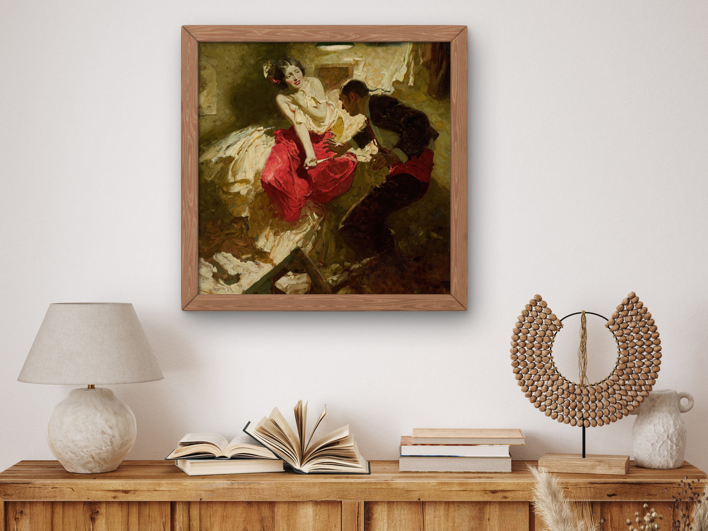 The Red Shawl by Dean Cornwell 1922, Wall Art Print, Fine Art Reproduction, Museum Quality Decor, Poster