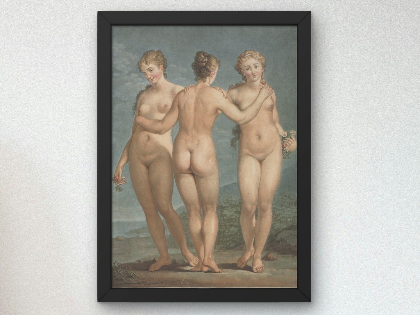 The Three Graces by Jean François Janinet 1786, Wall Art Print, Fine Art Reproduction, Museum Quality Decor, Poster