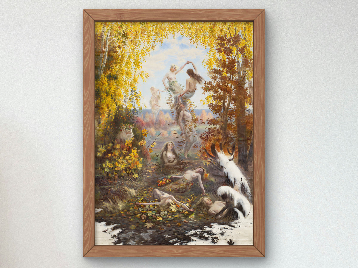 Shedding Leaves by Torsten Wasastjerna 1897, Wall Art Print, Fine Art Reproduction, Museum Quality Decor, Poster