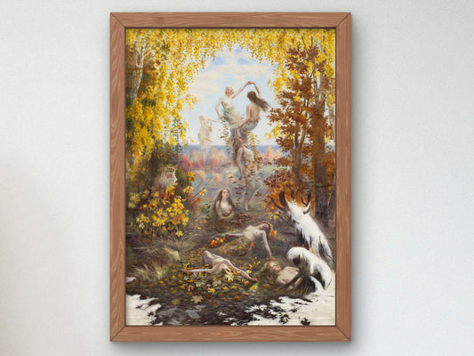 Shedding Leaves by Torsten Wasastjerna 1897, Wall Art Print, Fine Art Reproduction, Museum Quality Decor, Poster