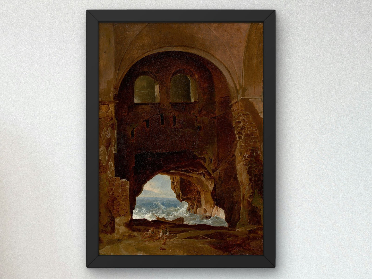 Ruins of a Cloister by the Sea by Franz Ludwig Catel 1825, Wall Art Print, Fine Art Reproduction, Museum Quality Decor, Poster