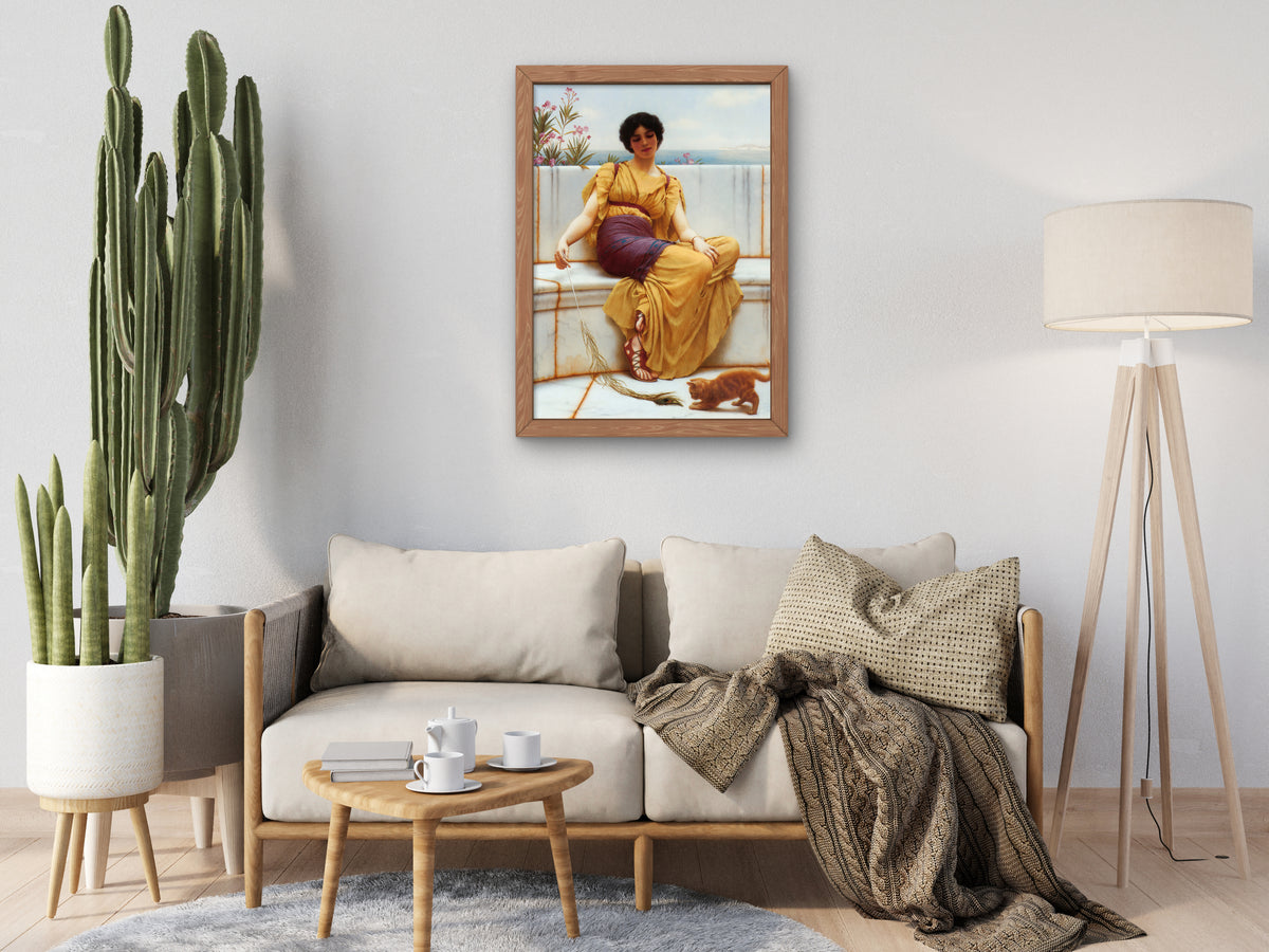 Idleness by John William Godward 1900, Wall Art Print, Fine Art Reproduction, Museum Quality Decor, Poster