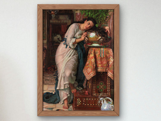 Isabella and the Pot of Basil by William Holman Hunt 1867, Wall Art Print, Fine Art Reproduction, Museum Quality Decor, Poster