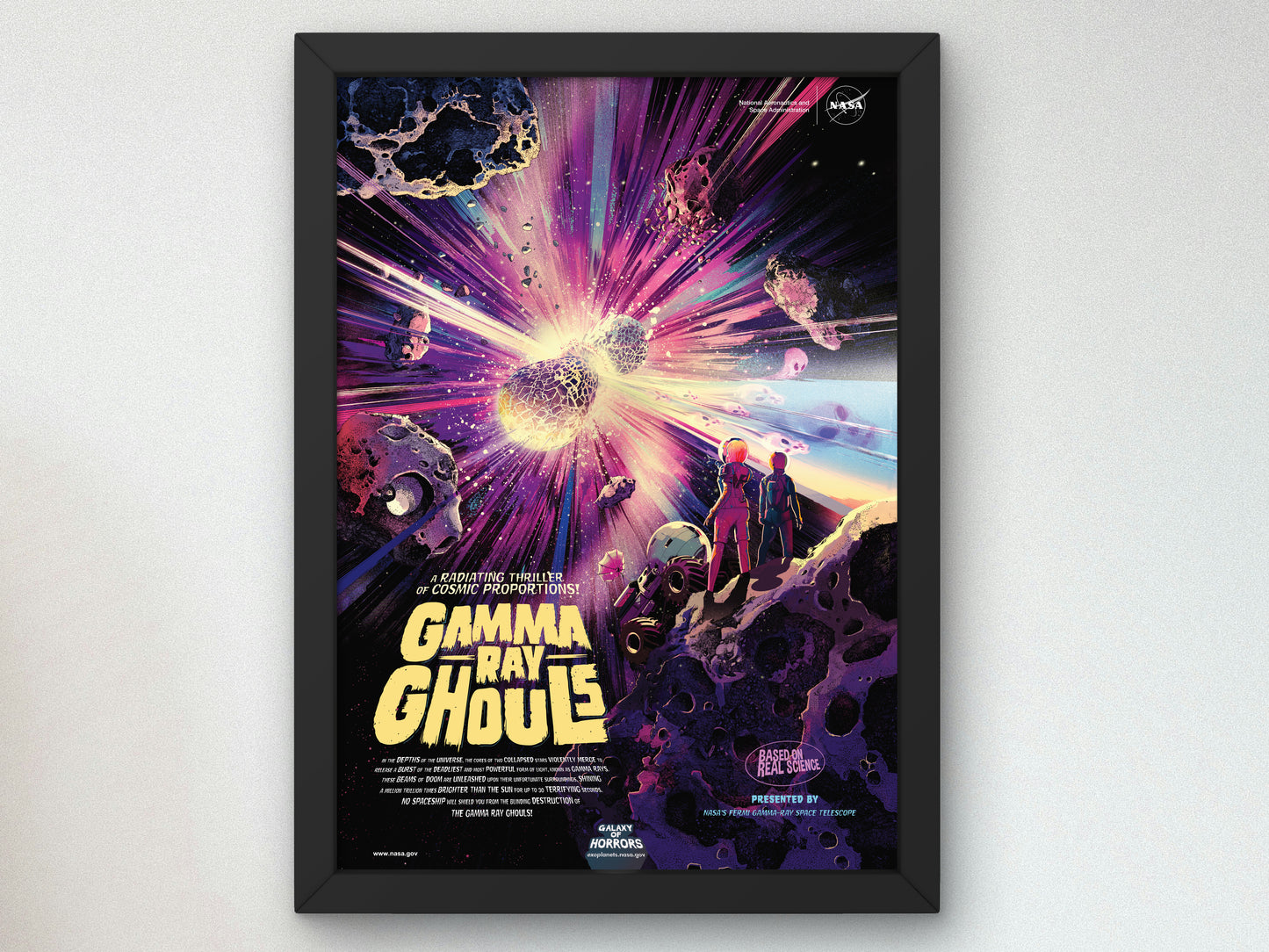Gamma Ray Ghouls, Galaxy of Horrors by NASA 2020, Wall Art Print, Fine Art Reproduction, Museum Quality Decor, Poster