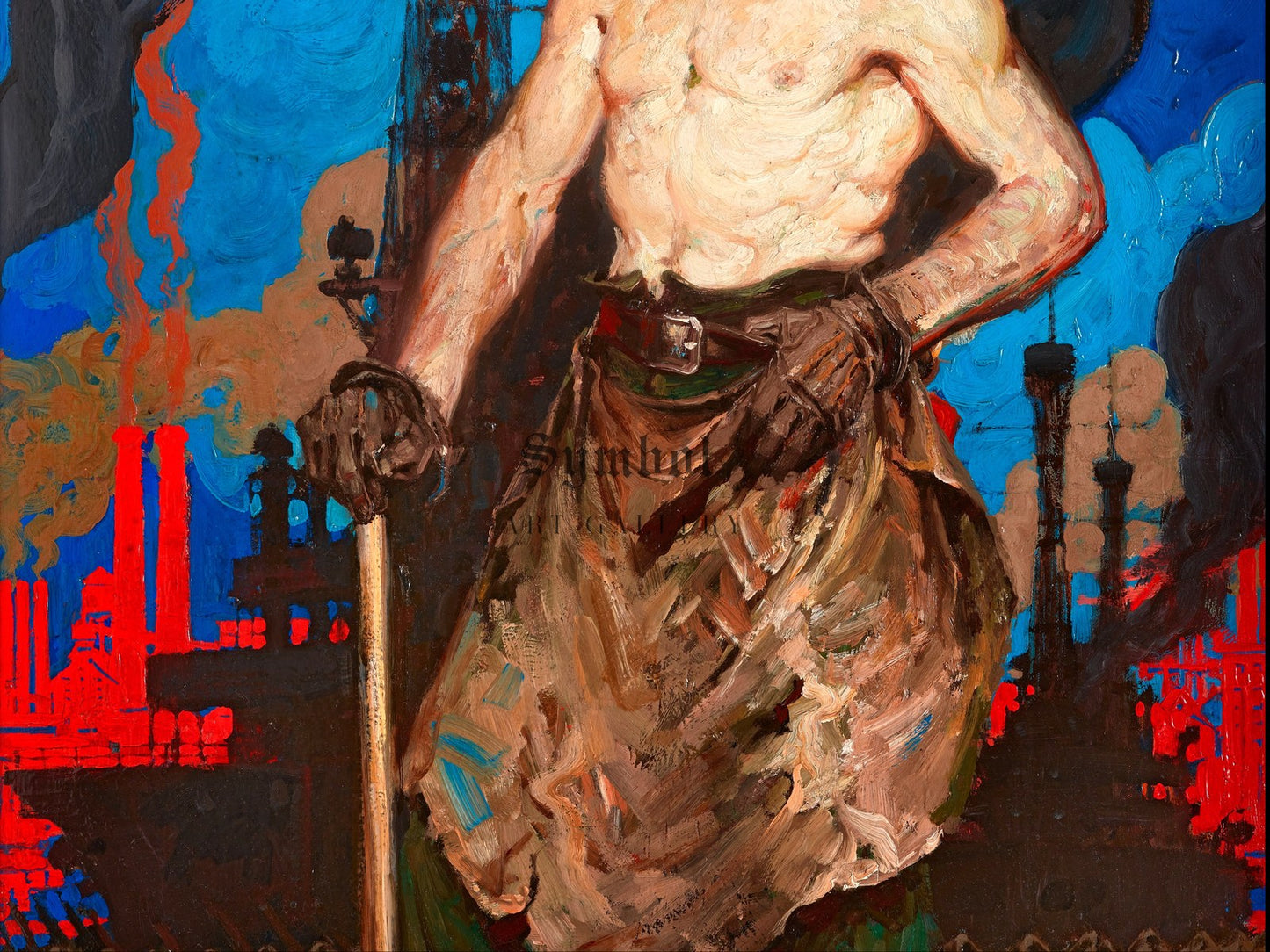 Industrial Worker by Dean Cornwell 1918, Wall Art Print, Fine Art Reproduction, Museum Quality Decor, Poster